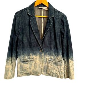 Chico’s platinum Denim Ombre Paisley size 2 / 12